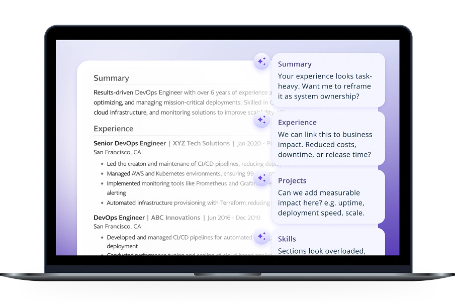 Hirecut resume builder interface preview